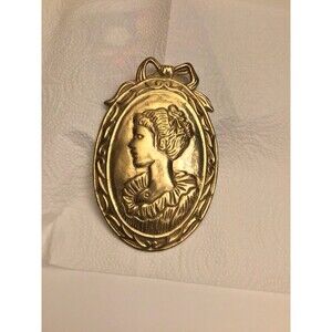 Vintage Decorative Brass Plaque,Victorian Style, Marked NYT,MCM,5X3.7